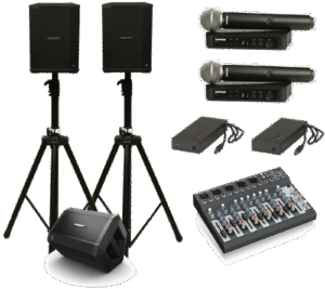 Performer Portable PA System with Foldback - Battery Powered - DJ Hire North Shore
