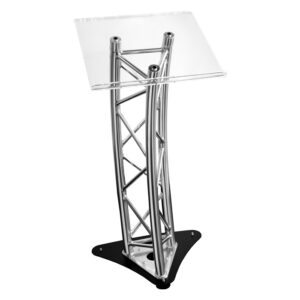 Curved Stage Lectern with Perspex Top - DJ Hire North Shore
