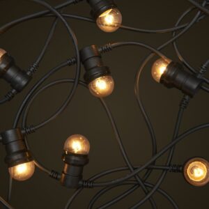 Festoon Lights - Black - DJ Hire North Shore