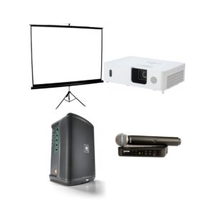 Projector Package with One Battery Speaker and One Wireless Mic - DJ Hire North Shore
